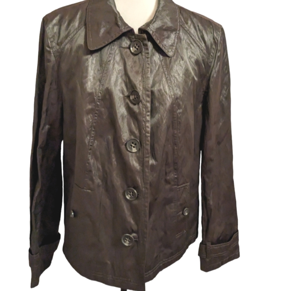 Tribal Shiny jacket.  NWT. SZ 16. Bronze color.  Crinkle look